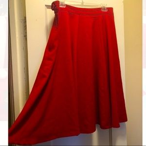 ModCloth High Waisted A-Line Skirt in Scarlet
